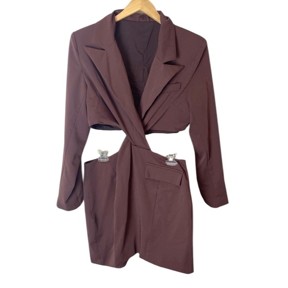 Showpo Cut Out Twist Front Blazer and Skirt Dress Outfit US size 10 / Aus 14 - Picture 8 of 16